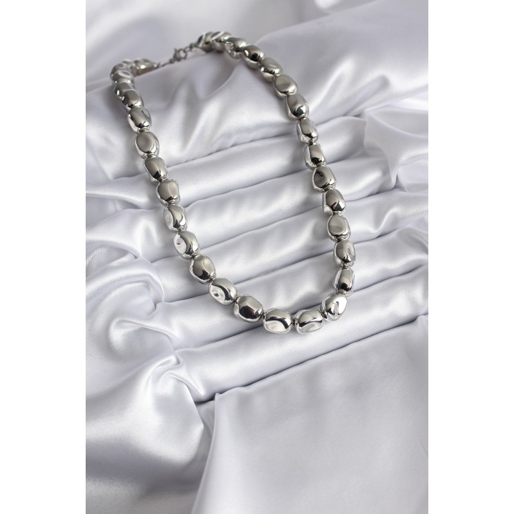 Brass Silver Color Women's Necklace - TJ-BKO8179