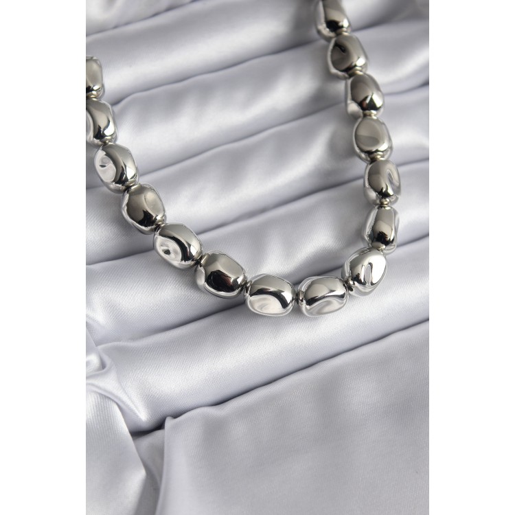 Brass Silver Color Women's Necklace - TJ-BKO8179 Brass Silver Color Women's Necklace - TJ-BKO8179