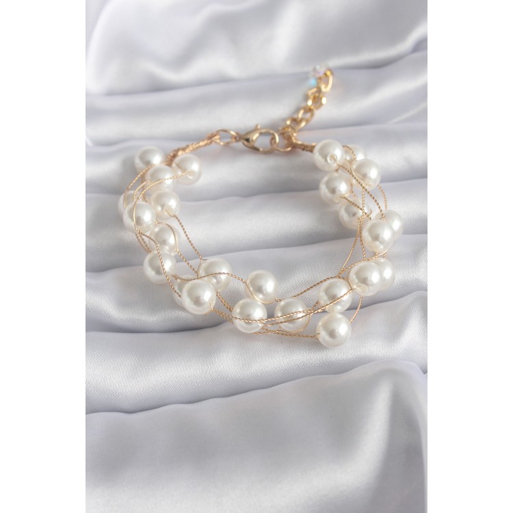 Gold Renk İnci Model Kadın Bileklik - TJ-BB5745 Gold Renk İnci Model Kadın Bileklik - TJ-BB5745