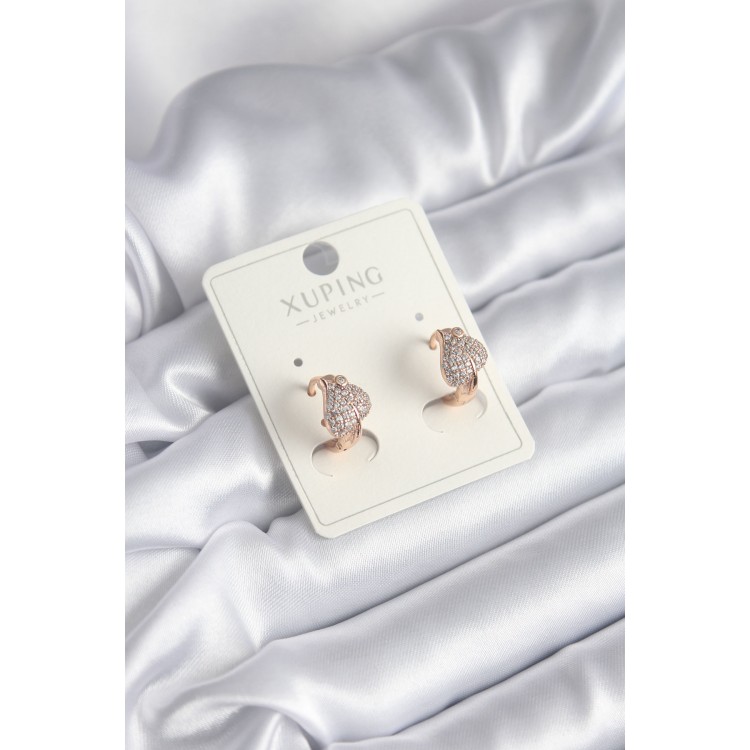Xuping Model Zircon Stone Leaf Women's Earrings - TJ-BKP8316