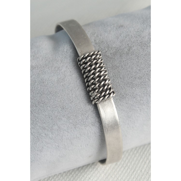 Authentic Silver Color Chain Engraved Plate Model Men's Bracelet - TJ-EB3614 Authentic Silver Color Chain Engraved Plate Model Men's Bracelet - TJ-EB3614