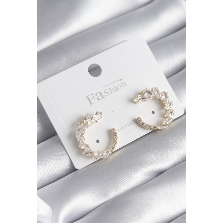 Pirinç Gold Renk Zirkon Taşlı Kadın Küpe - TJ-BKP8509 Pirinç Gold Renk Zirkon Taşlı Kadın Küpe - TJ-BKP8509