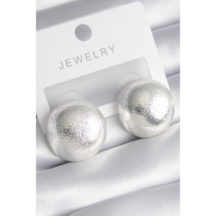 Silver-Plated Rice-Shaped Detail Top Model Women's Earrings - TJ-BKP8544