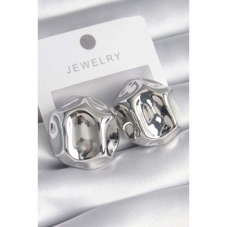 Brass Silver-Plated Top Model Women's Earrings - TJ-BKP8558