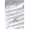 316L Stainless Steel Silver-Colored Bubble "T" Letter Model Women's Necklace - TJ-BKO8295