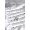 316L Stainless Steel Silver-Colored Bubble "M" Letter Model Women's Necklace - TJ-BKO8307