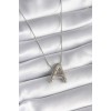 316L Stainless Steel Silver-Colored Bubble "A" Letter Model Women's Necklace - TJ-BKO8308