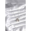 316L Stainless Steel Silver-Colored Bubble "A" Letter Model Women's Necklace - TJ-BKO8308