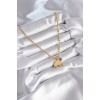 316L Steel Gold Color Top Chain Model Elephant Figure Evil Eye Bead Detail Women's Necklace - TJ-BKO8342