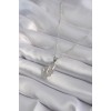 316L Steel Silver-Colored Zircon Stone Wing Model Women's Necklace - TJ-BKO8347