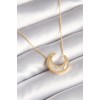 316L Steel Gold Color White Mother-of-Pearl Crescent Model Women's Necklace - TJ-BKO8362