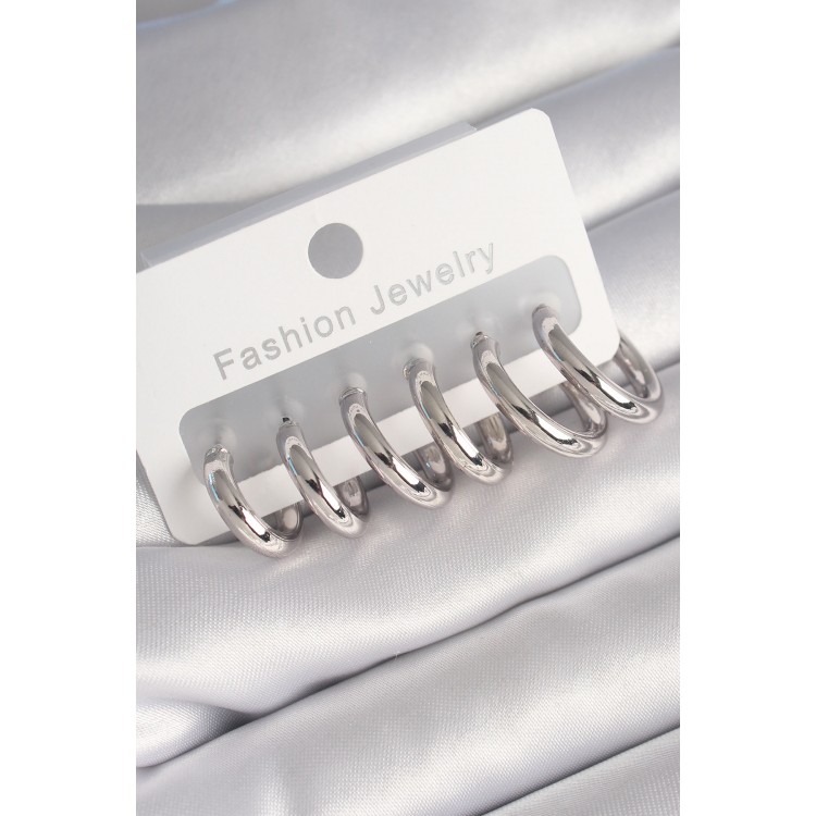 Rice Silver Color Hoop Model Women's Earring Set - TJ-BKP8764 Rice Silver Color Hoop Model Women's Earring Set - TJ-BKP8764