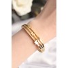 316L Stainless Steel Butterfly Gold Color Women's Cuff Bracelet - TJ-BB6023