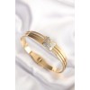 316L Steel Zircon Stone Gold Color Women's Cuff Bracelet - TJ-BB6024