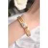 316L Steel Zircon Stone Gold Color Women's Cuff Bracelet - TJ-BB6024