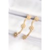 316L Steel Gold Color Italian Chain Daisy Earrings - TJ-BKP8801