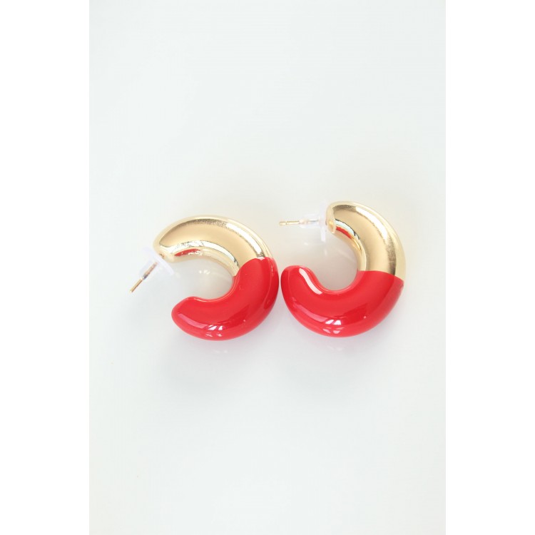 CCB Red Gold Two-Tone Earrings - TJ-BKP8869