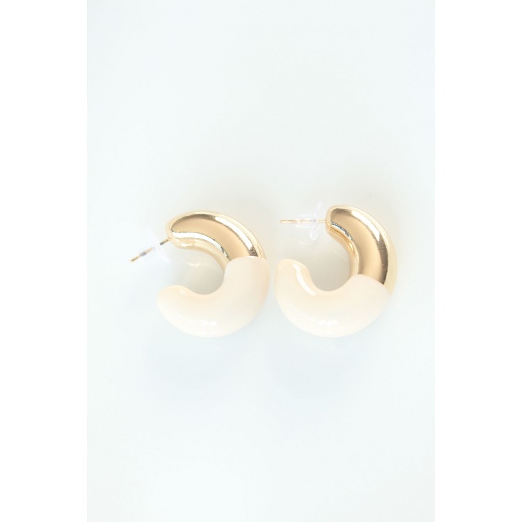 CCB Cream Gold Double Color Earrings - TJ-BKP8870