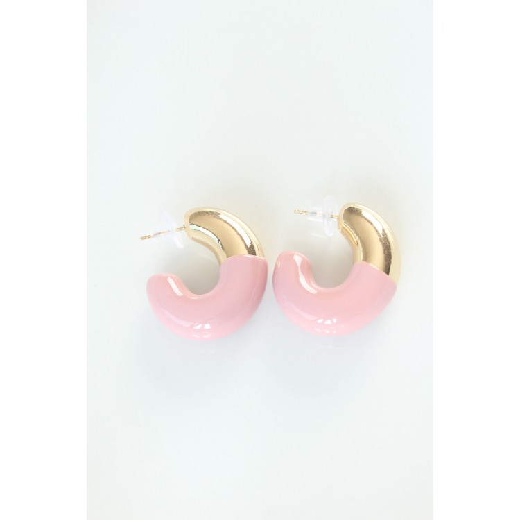 CCB Rose Gold Double Color Earrings - TJ-BKP8872