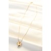 316L Steel Gold Color Single Stone Heart Necklace - TJ-BKO8508