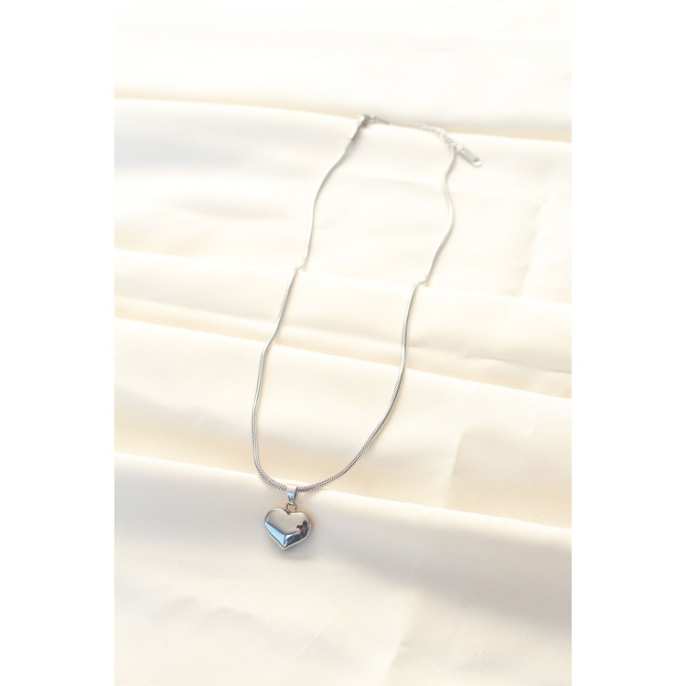 316L Stainless Steel Silver Heart Necklace - TJ-BKO8509