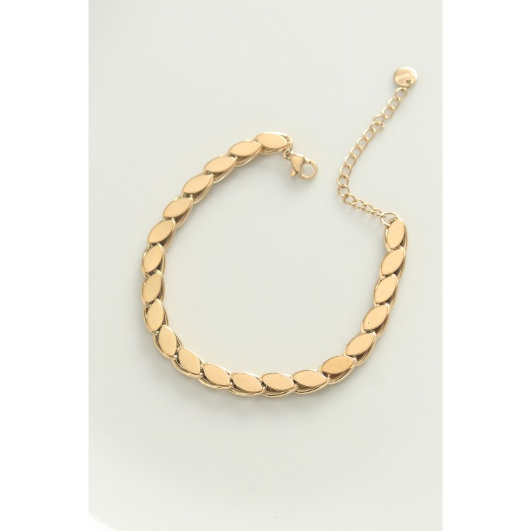 316L Steel Gold Color Barley Chain Bracelet - TJ-BB6036 316L Steel Gold Color Barley Chain Bracelet - TJ-BB6036