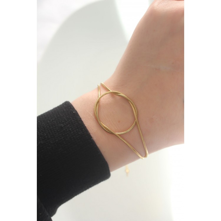 316L Steel Gold Color Knot Model Bracelet - TJ-BB6042