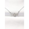 316L Stainless Steel Silver-Colored Zircon Stone Heart Wing Necklace - TJ-BKO8515
