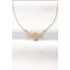 316L Steel Gold-Colored Zircon Stone Heart Wing Necklace - TJ-BKO8516