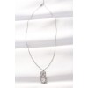 316L Steel Silver Color Zircon Stone Heart Bow Necklace - TJ-BKO8519