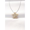 316L Stainless Steel Two-Tone Zircon Stone Star Necklace - TJ-BKO8520