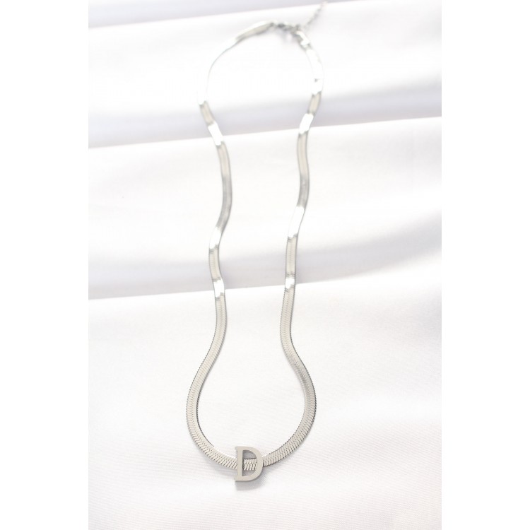 316L Stainless Steel D-Shaped Silver-Colored Italian Chain Necklace - TJ-BKO8534
