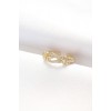 Gold-Colored Zircon Stone Adjustable Ring with Buckle Design - TJ-BYK3099