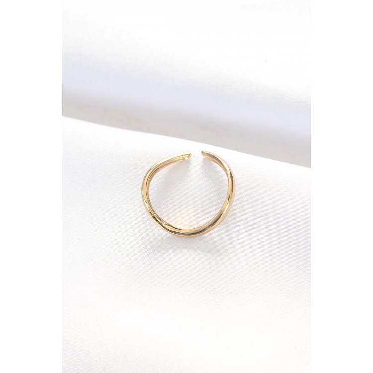 Flat Gold Color Adjustable Ring - TJ-BYK3101