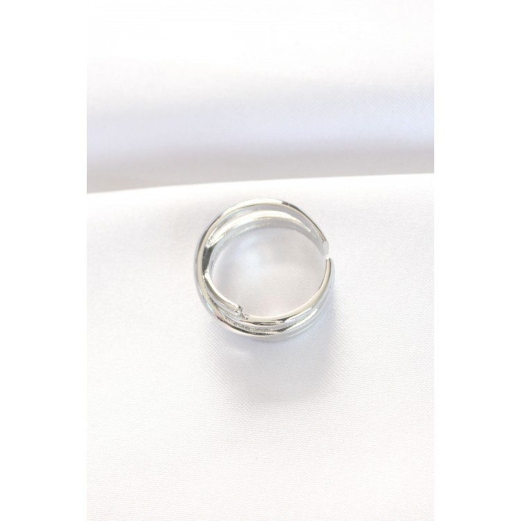 Thick Silver Color Adjustable Ring - TJ-BYK3102