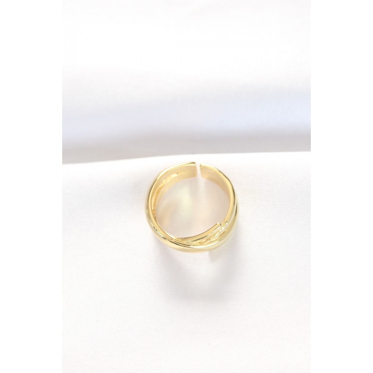 Thick Gold Color Adjustable Ring - TJ-BYK3103
