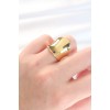Gold Color Adjustable Curved Mirror Ring - TJ-BYK3115