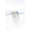 Silver Color Adjustable Striped Bezel Ring - TJ-BYK3118