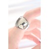 Silver Color Adjustable Curved Mirror Ring - TJ-BYK3122