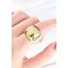 Gold Color Adjustable Domed Mirror Ring - TJ-BYK3123