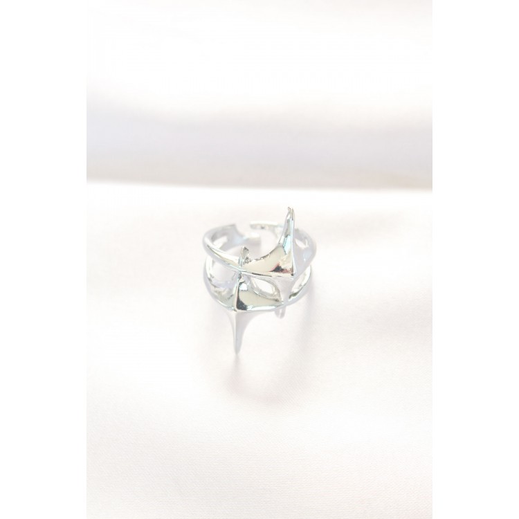 Star Model Silver Color Adjustable Ring - TJ-BYK3143