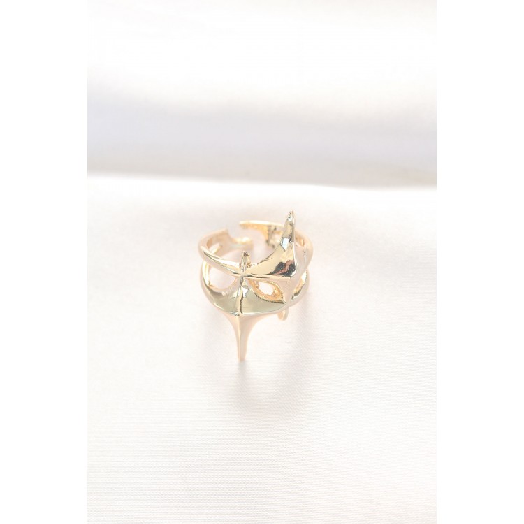Star Model Gold Color Adjustable Ring - TJ-BYK3144