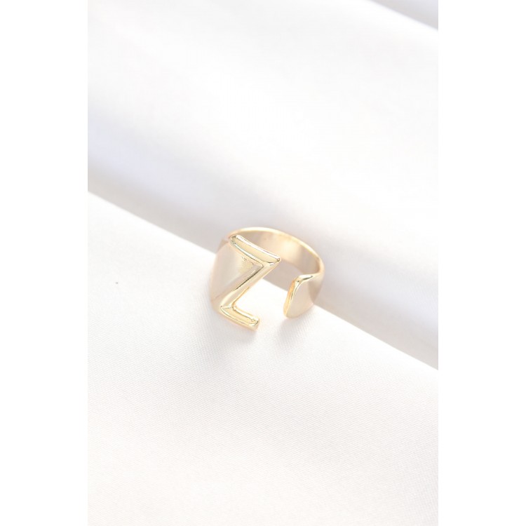 Gold-Tone Adjustable Ring with Z Letter - TJ-BYK3153