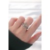 Topçuk Model Zircon Stone Silver Color Adjustable Ring - TJ-BYK3137