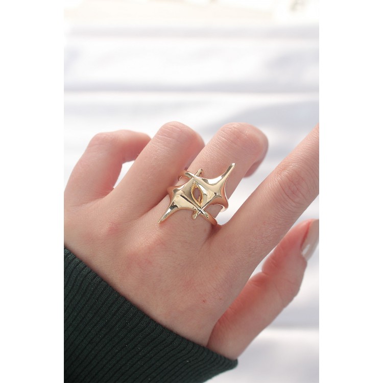 Star Model Gold Color Adjustable Ring - TJ-BYK3144 Star Model Gold Color Adjustable Ring - TJ-BYK3144
