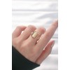 Gold-Tone Adjustable Ring with T Letter - TJ-BYK3158