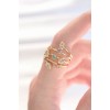 Gold Color Adjustable Ring with Colored Zircon Stones - TJ-BYK3128