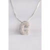 316L Stainless Steel Chain with Zircon Stones, C Letter, Silver Color Bubble Necklace - TJ-BKO8579