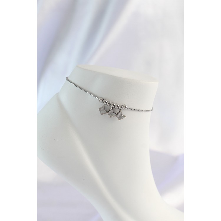 316L Stainless Steel Silver Color Minimal Butterfly Design Anklet - TJ-HH1570 316L Stainless Steel Silver Color Minimal Butterfly Design Anklet - TJ-HH1570