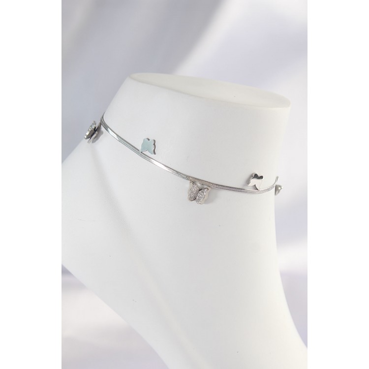 316L Stainless Steel Silver Color Minimal Butterfly Anklet - TJ-HH1598 316L Stainless Steel Silver Color Minimal Butterfly Anklet - TJ-HH1598